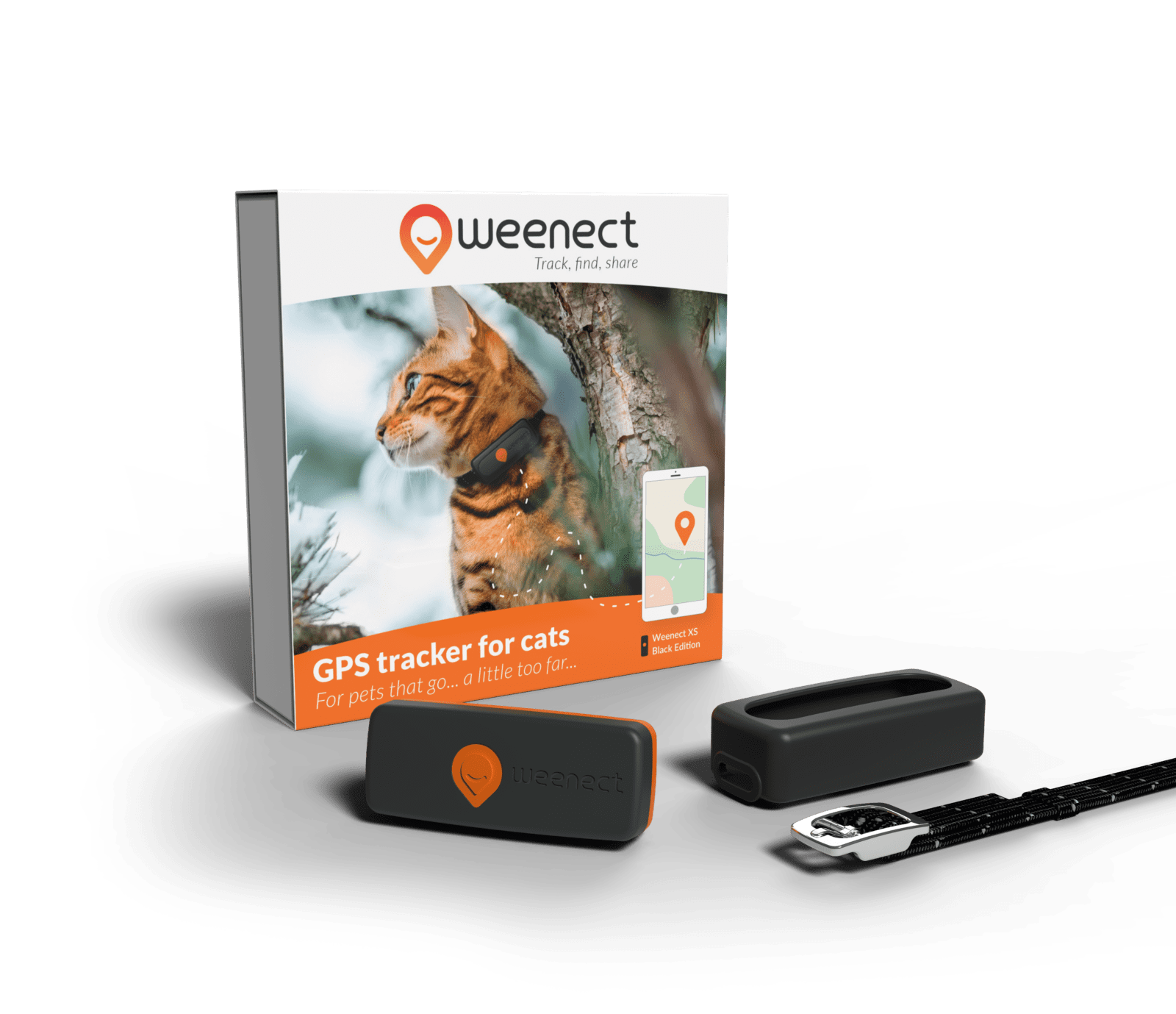 Weenect XS - Black Edition - Cats - Pack with content - 2 GPS Tracker von Weenect - Black Edition